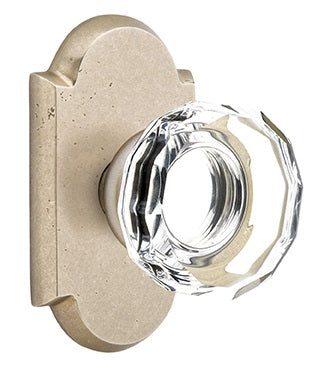 Emtek Lowell Crystal Knob with Sandcast Style 1 Rosette