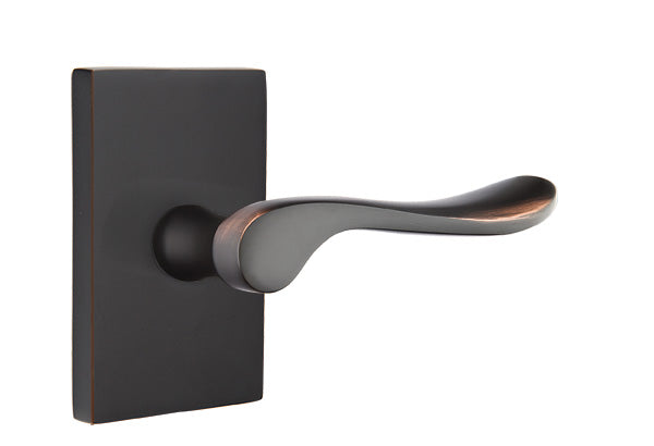 Emtek Luzern Lever Handle with Modern Rectangular Rosette