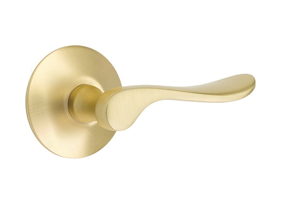Emtek Luzern Lever Satin Brass-Modern Rosette