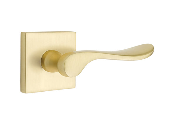 Emtek Luzern Lever Satin Brass-Square Rosette