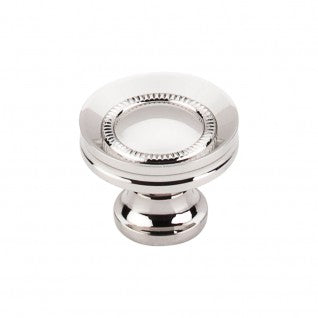 Top Knobs Asbury Collection Button Faced Knob in Polished Chrome