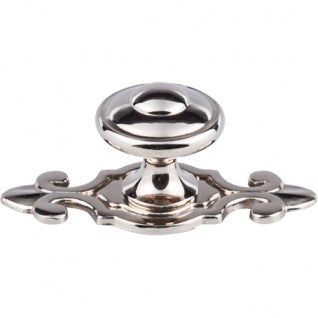 Top Knobs Britannia Canterbury Knob With Backplate in Polished Nickel