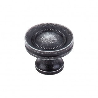 Top Knobs Somerset Button Faced Cabinet Knob in Black Iron