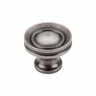 Top Knobs Somerset Button Faced Cabinet Knob in Antique Pewter