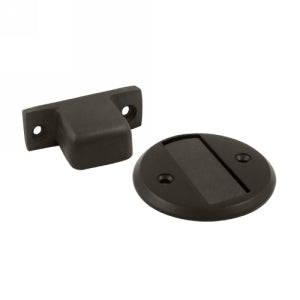 Deltana Solid Brass 2 1/2 inch Radius Magnetic Door Holder Flush - Oil Rubbed Bronze