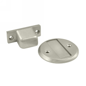 Deltana Solid Brass 2 1/2 inch Radius Magnetic Door Holder Flush - Brushed Nickel