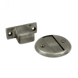 Deltana Solid Brass 2 1/2 inch Radius Magnetic Door Holder Flush -  Antique Nickel