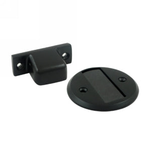 Deltana Solid Brass 2 1/2 inch Radius Magnetic Door Holder Flush - Flat Black