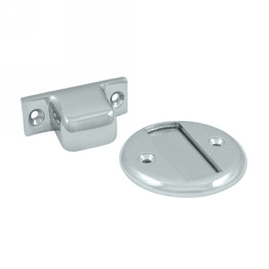 Deltana Solid Brass 2 1/2 inch Radius Magnetic Door Holder Flush - Polished Chrome