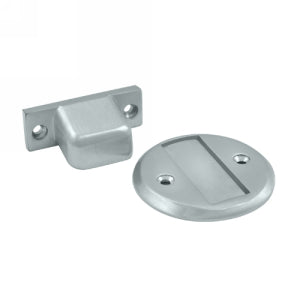 Deltana Solid Brass 2 1/2 inch Radius Magnetic Door Holder Flush - Brushed Chrome