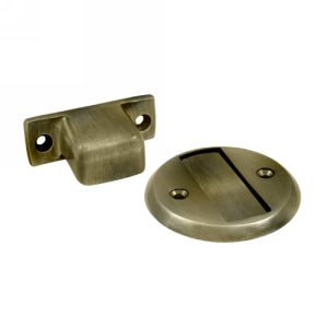 Deltana Solid Brass 2 1/2 inch Radius Magnetic Door Holder Flush - Antique Brass