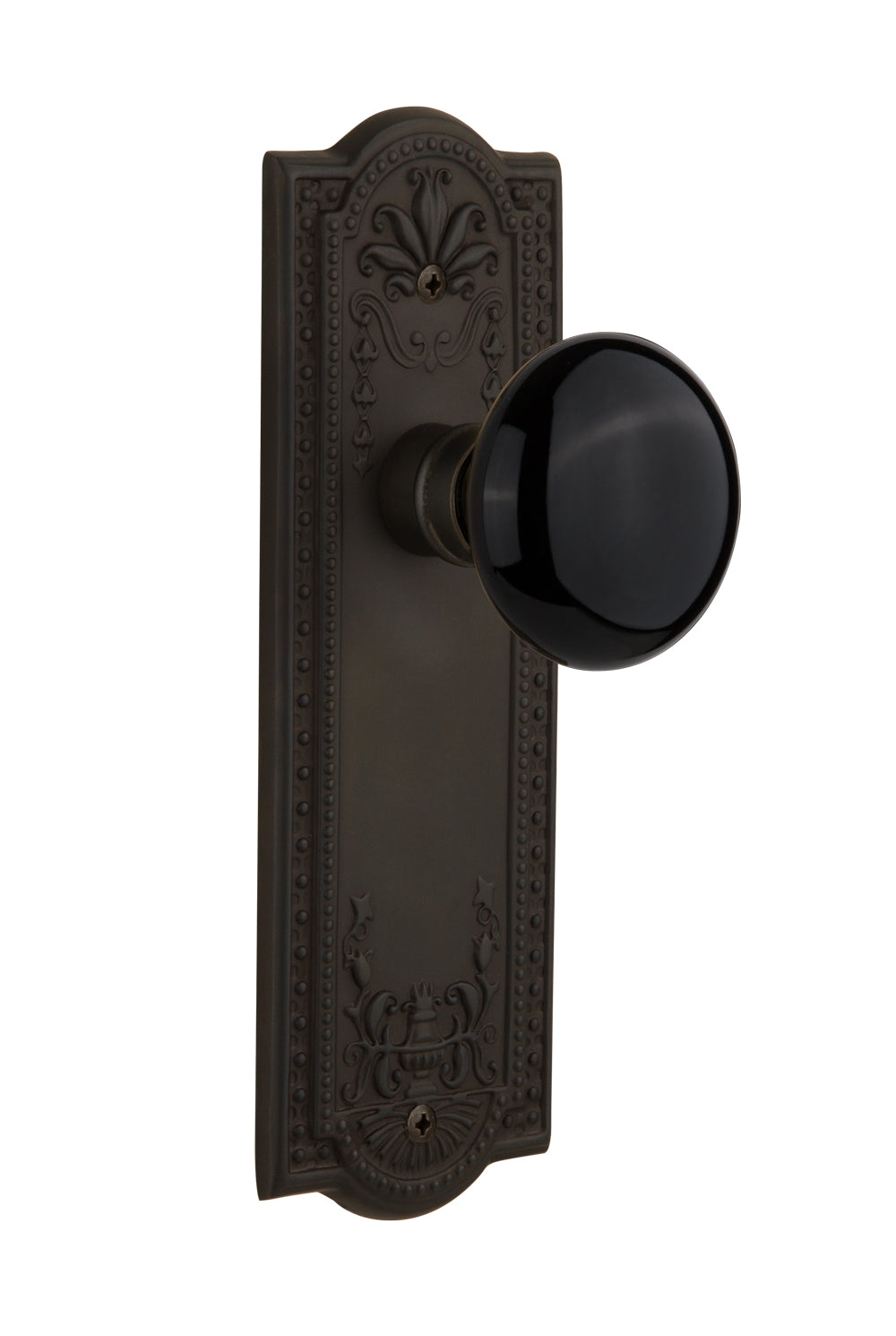 Nostalgic Warehouse Meadows Plate with Black Porcelain Knob