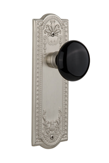 Nostalgic Warehouse Meadows Plate with Black Porcelain Knob