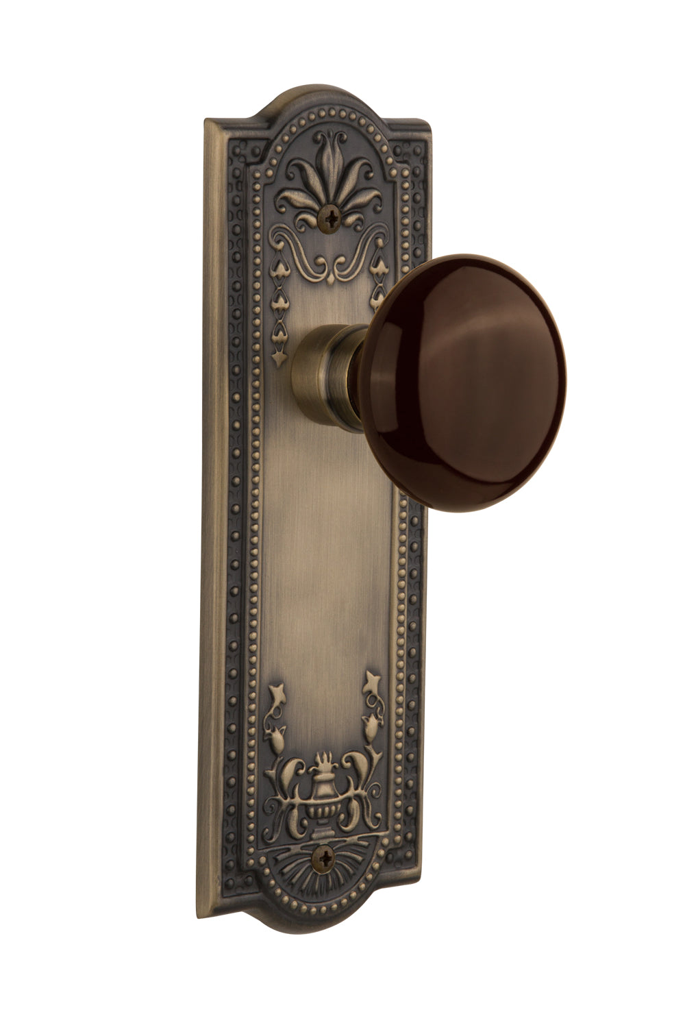 Nostalgic Warehouse Meadows Plate with Brown Porcelain Knob