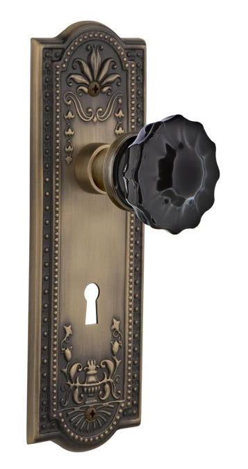 Nostalgic Warehouse Meadows Plate with Black Crystal Knob