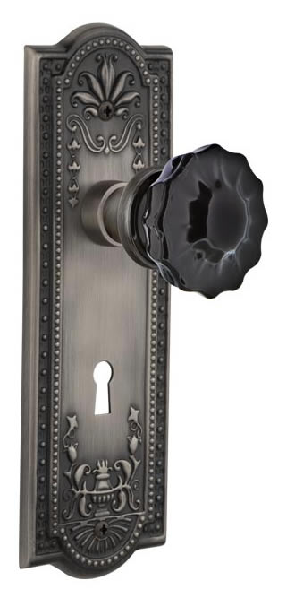 Nostalgic Warehouse Meadows Plate with Black Crystal Knob