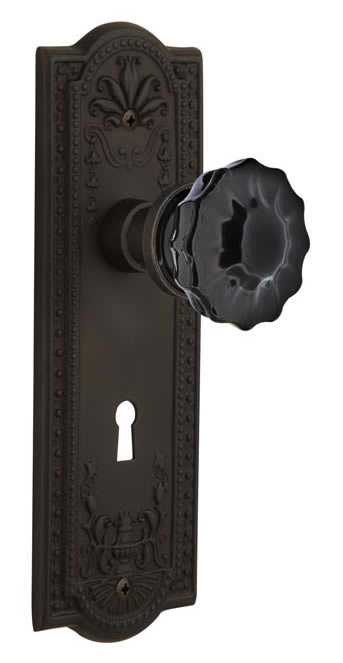 Nostalgic Warehouse Meadows Plate with Black Crystal Knob