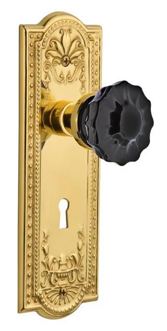 Nostalgic Warehouse Meadows Plate with Black Crystal Knob