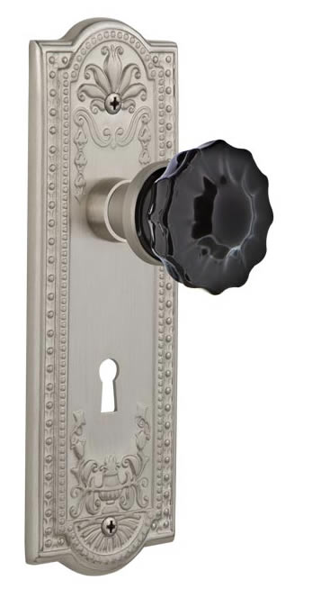 Nostalgic Warehouse Meadows Plate with Black Crystal Knob