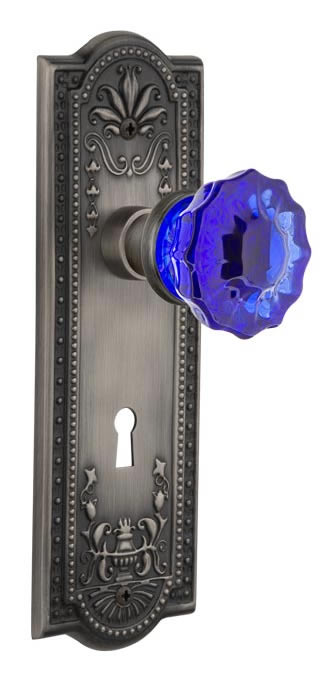 Nostalgic Warehouse Meadows Plate with Cobalt Crystal Knob