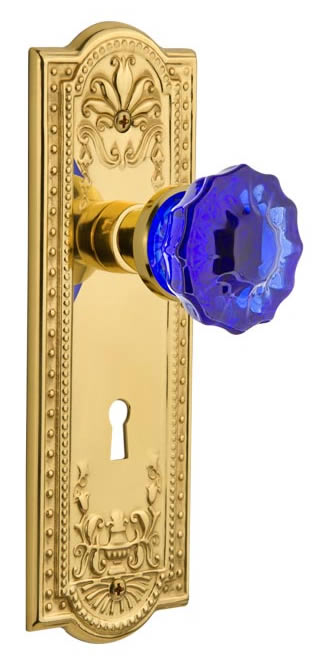 Nostalgic Warehouse Meadows Plate with Cobalt Crystal Knob
