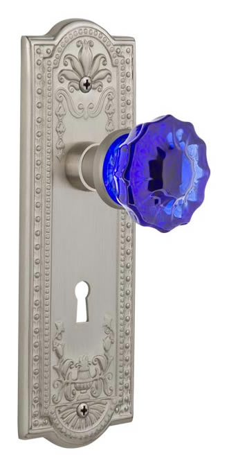 Nostalgic Warehouse Meadows Plate with Cobalt Crystal Knob