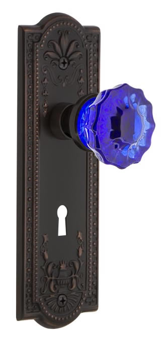 Nostalgic Warehouse Meadows Plate with Cobalt Crystal Knob