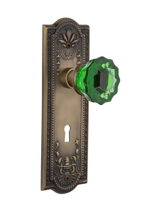 Nostalgic Warehouse Meadows Plate with Emerald Crystal Knob