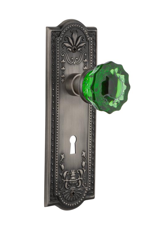Nostalgic Warehouse Meadows Plate with Emerald Crystal Knob