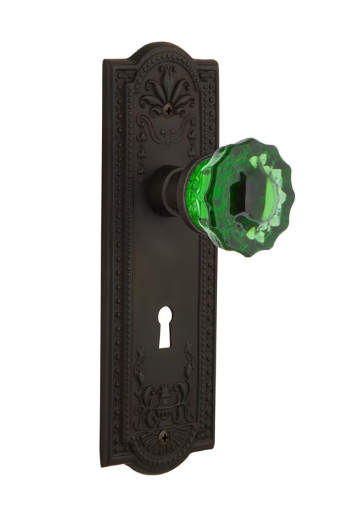 Nostalgic Warehouse Meadows Plate with Emerald Crystal Knob