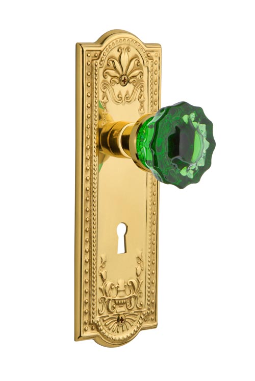 Nostalgic Warehouse Meadows Plate with Emerald Crystal Knob