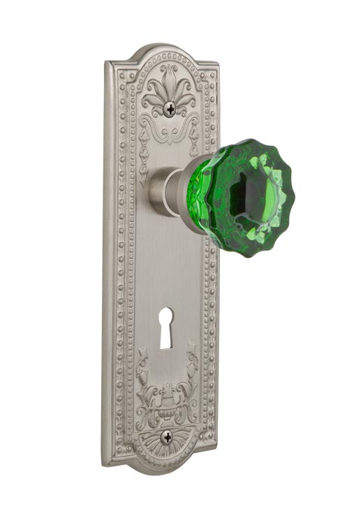 Nostalgic Warehouse Meadows Plate with Emerald Crystal Knob