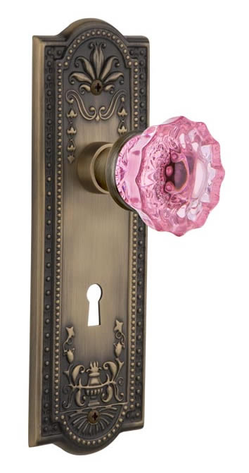 Nostalgic Warehouse Meadows Plate with Pink Crystal Knob