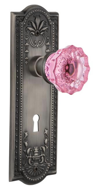 Nostalgic Warehouse Meadows Plate with Pink Crystal Knob