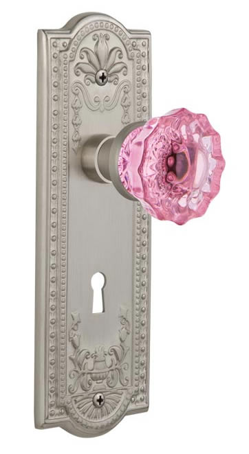 Nostalgic Warehouse Meadows Plate with Pink Crystal Knob