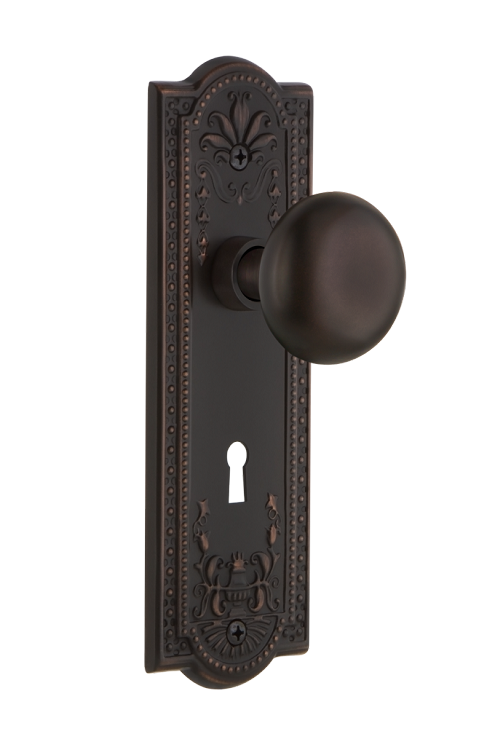 Nostalgic Warehouse Meadows Plate with New York Knob - Timeless Bronze