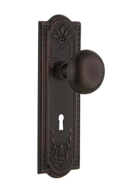 Nostalgic Warehouse Meadows Plate with New York Knob - Timeless Bronze