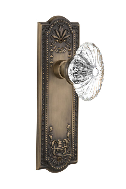 Nostalgic Warehouse Meadows Plate with Oval Fluted Crystal Knob