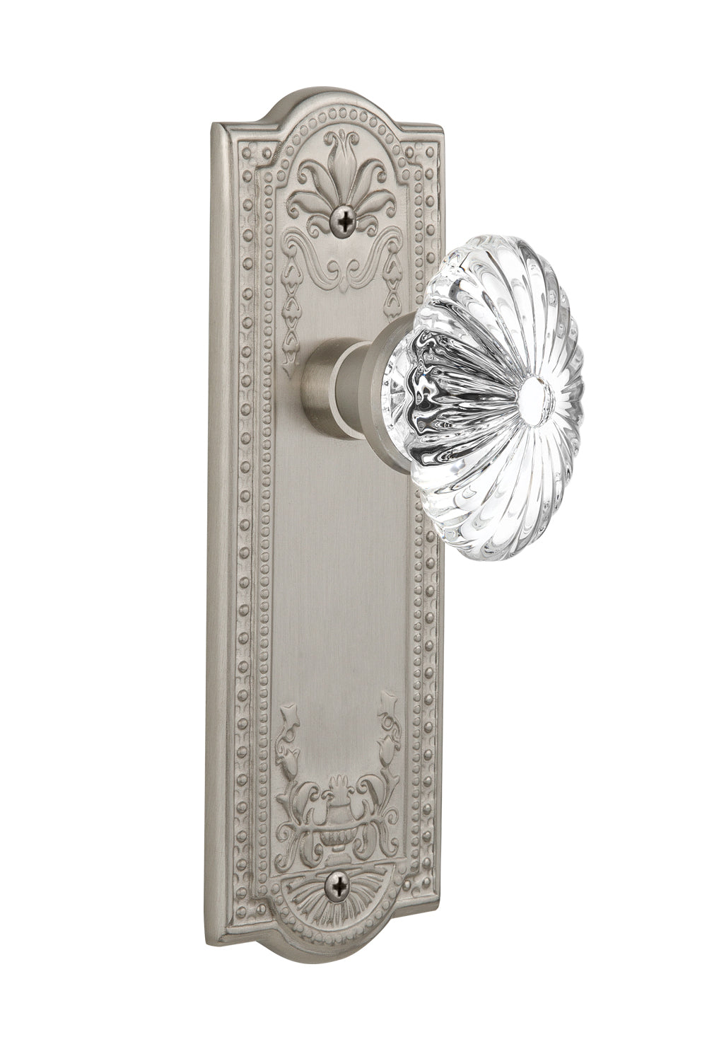Nostalgic Warehouse Meadows Plate with Oval Fluted Crystal Knob