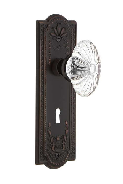Nostalgic Warehouse Meadows Plate with Oval Fluted Crystal Knob