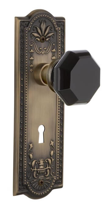 Nostalgic Warehouse Meadows Plate with Black Waldorf Knob