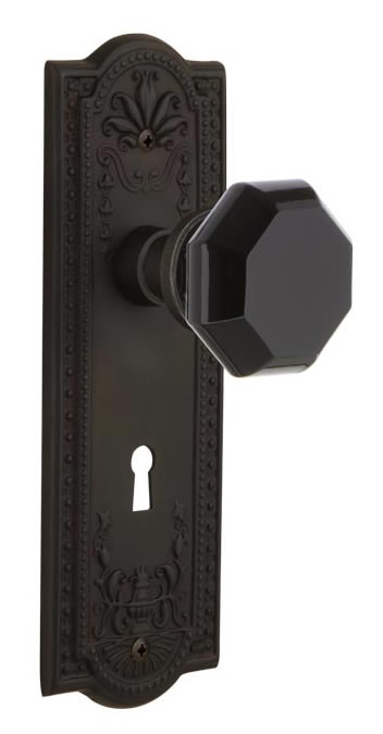 Nostalgic Warehouse Meadows Plate with Black Waldorf Knob