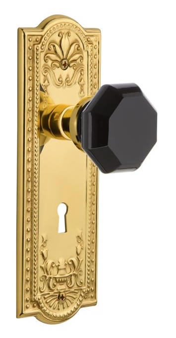 Nostalgic Warehouse Meadows Plate with Black Waldorf Knob