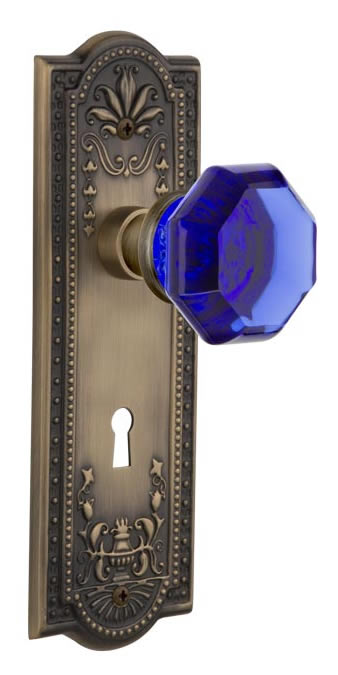 Nostalgic Warehouse Meadows Plate with Cobalt Waldorf Knob