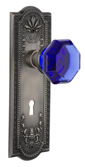Nostalgic Warehouse Meadows Plate with Cobalt Waldorf Knob