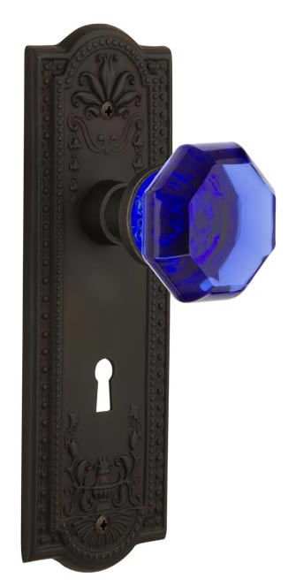 Nostalgic Warehouse Meadows Plate with Cobalt Waldorf Knob