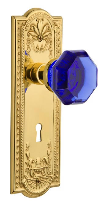 Nostalgic Warehouse Meadows Plate with Cobalt Waldorf Knob