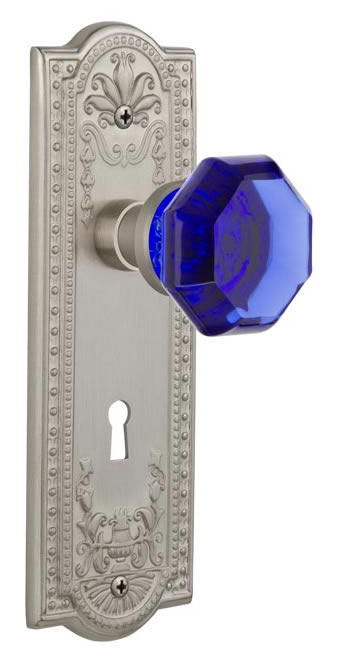 Nostalgic Warehouse Meadows Plate with Cobalt Waldorf Knob