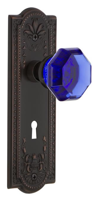 Nostalgic Warehouse Meadows Plate with Cobalt Waldorf Knob