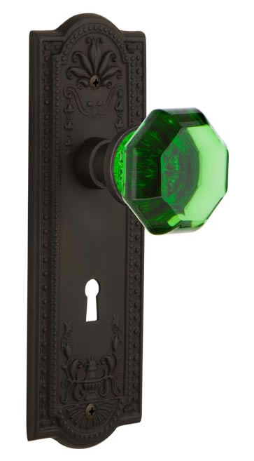 Nostalgic Warehouse Meadows Plate with Emerald Waldorf Knob